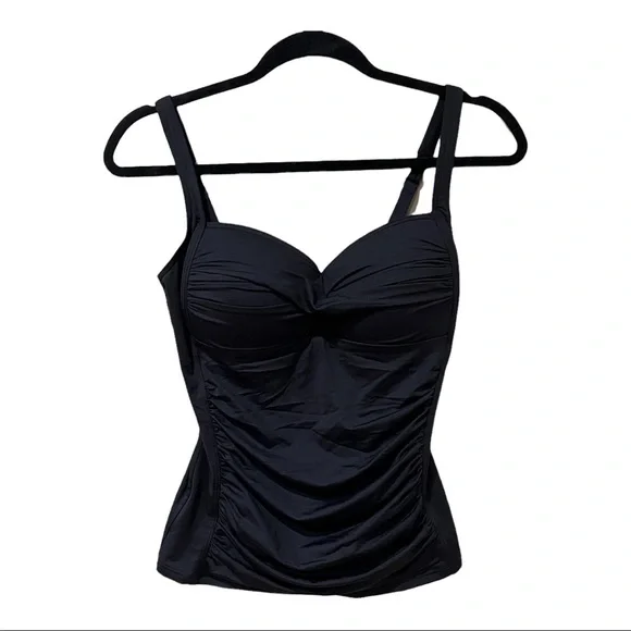 Sea Level Twist Front Tankini in Black (6)